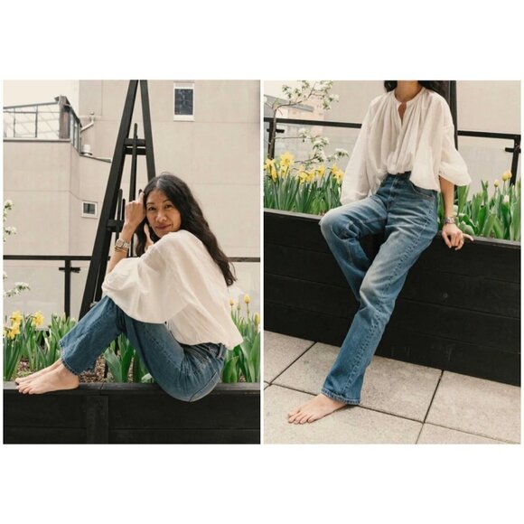 💕DOEN💕 Doen x Dronme Denim Dronme Jeans ~ Cascade Wash Blue 35 - Picture 6 of 16